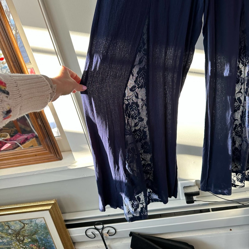Strapless Wide Leg Jumper with lace tall